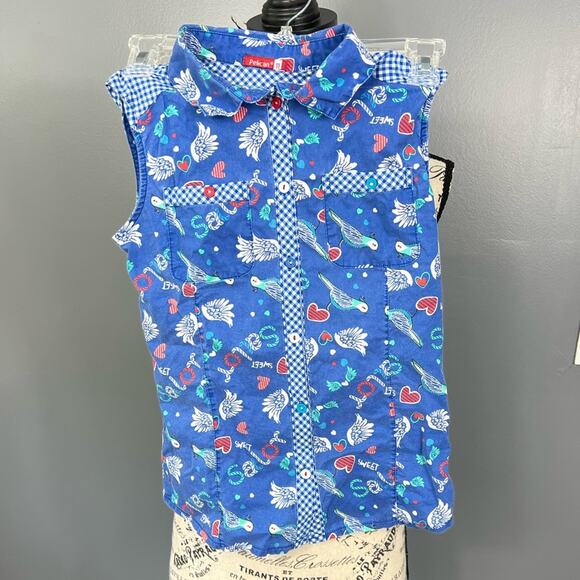 Pelican kids button up collared bird patterned tank top - Picture 1 of 4